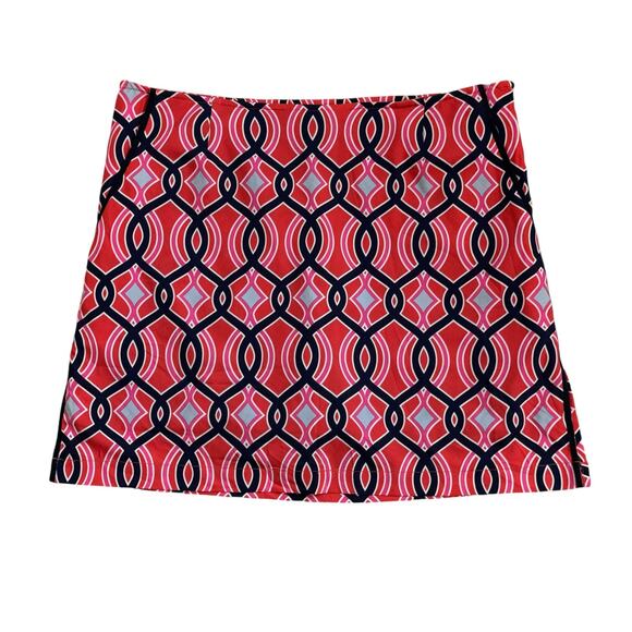 Golftini Member Guest Skort Size 6 Geometric Print Skirt Golf Orange‎ Blue - Picture 1 of 7
